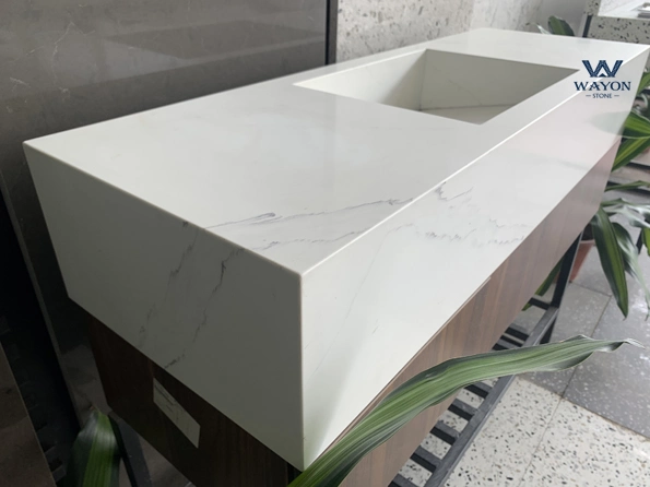 Custom Quartz Stone Table Top Black and White Quartz Countertop