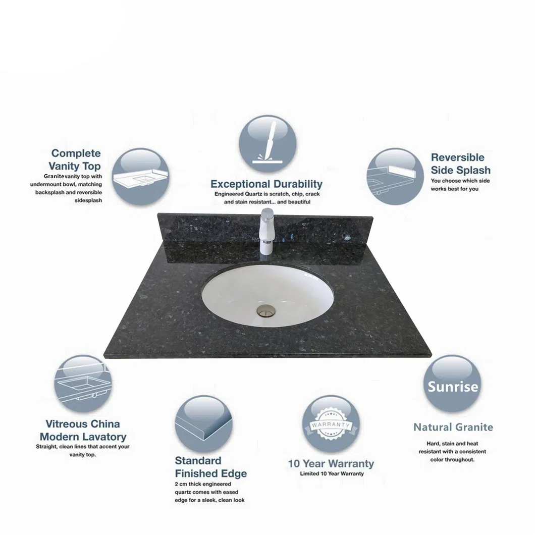 Granite Bathroom Vanity Top View 4
