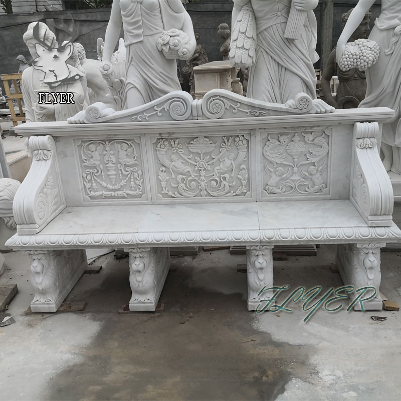 Large Size Antique Stone Marble Garden Bench Seat for Sale