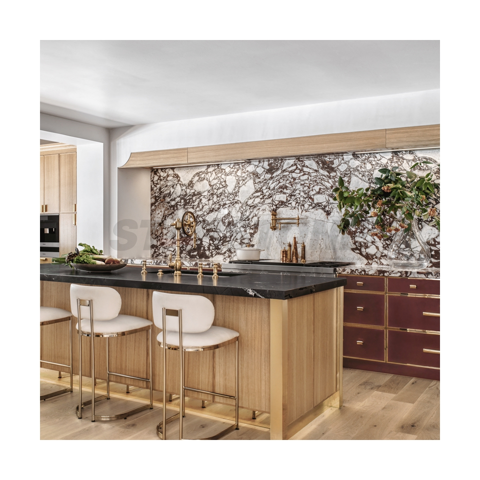 Starstone Luxury Polished Calacatta Viola Marble Slab Modern Villa and Indoor Outdoor Countertops