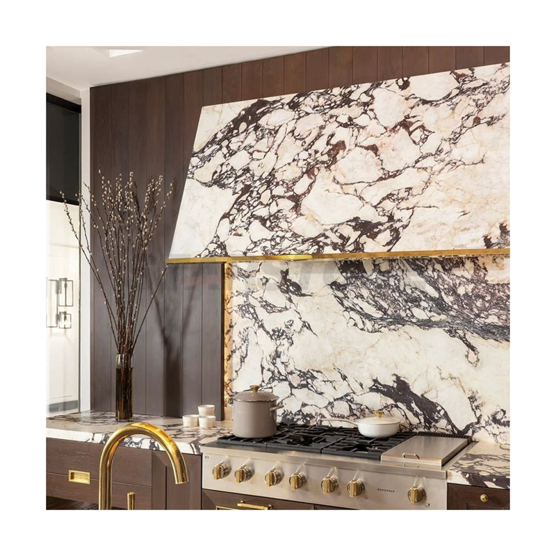 Starstone Luxury Polished Calacatta Viola Marble Slab Modern Villa and Indoor Outdoor Countertops