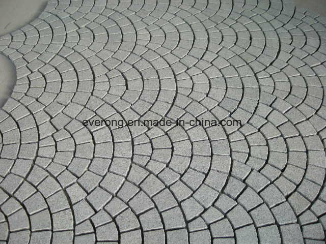 Cobblestone on Mesh Sheet, Granite Cobblestone, Cube Stone for Garden Outside