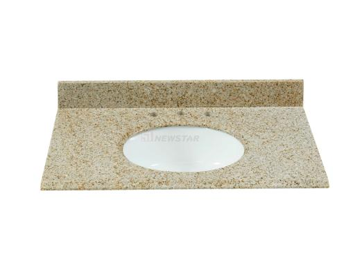 Hotel Custom Single Sink Granite Countertop Ogee Edge Deep Ceramic Granite Sinks Vanity Modern Design Wholesale Countertop