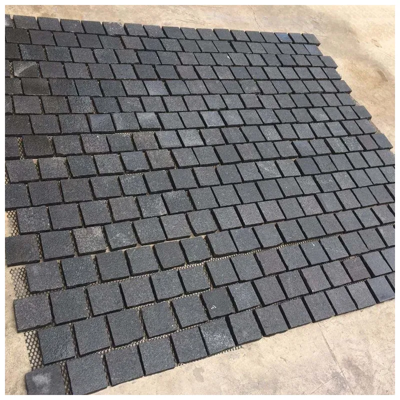G684 Black Granite Flamed Paver Cobblestone