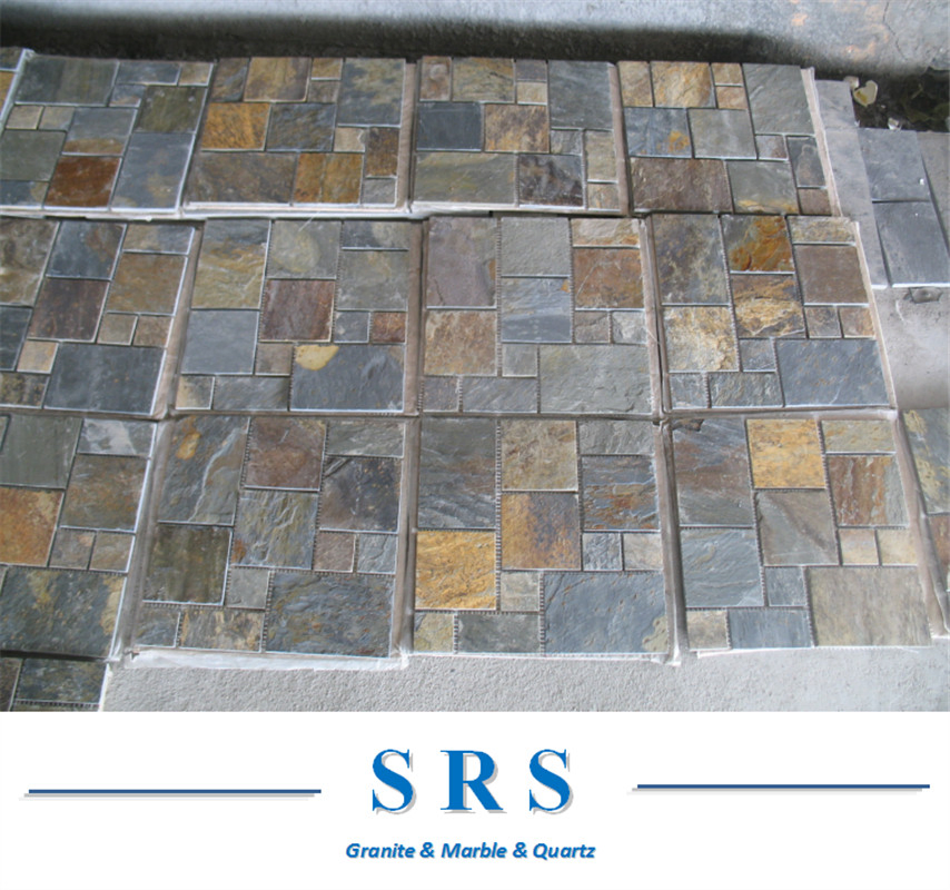Chinese Natual Rough Culture Stone Slate Panels for Retaining Walls