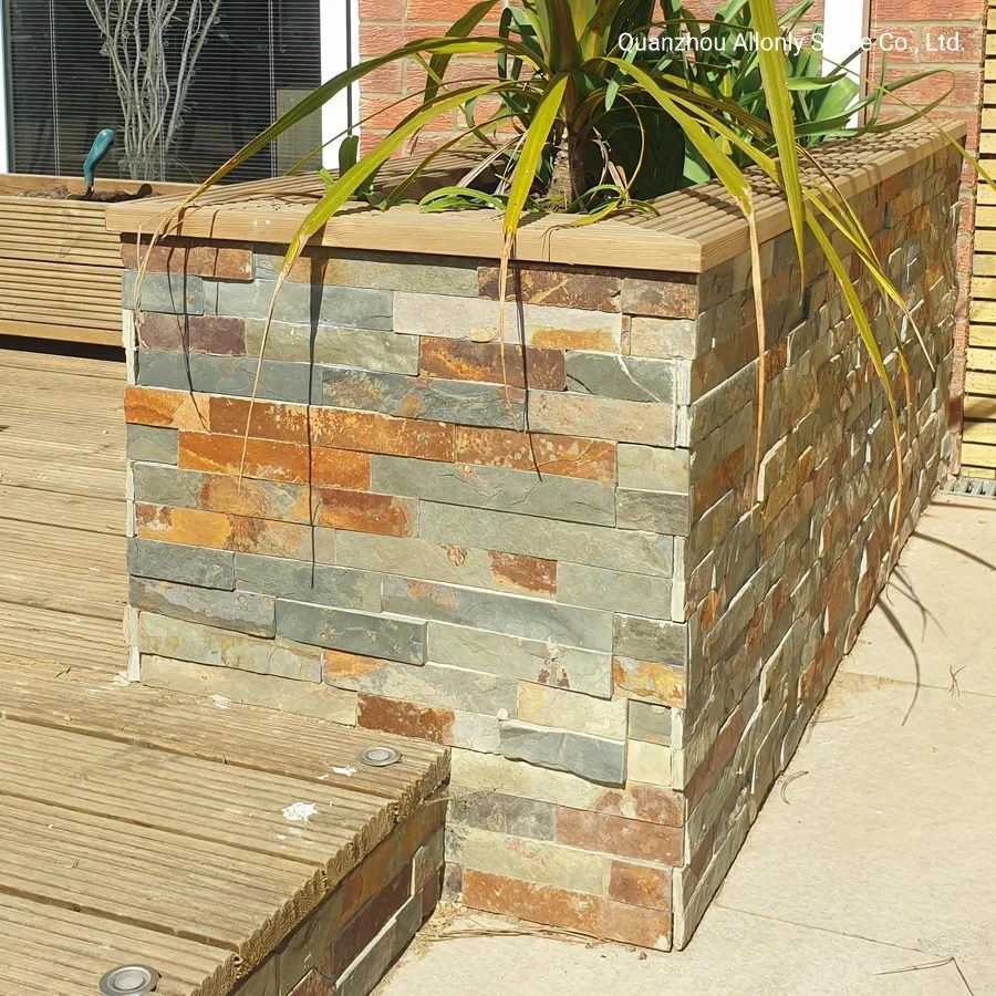 China Cheap Water Feature Stone Wall Block Slate Retaining Wall Design for Garden