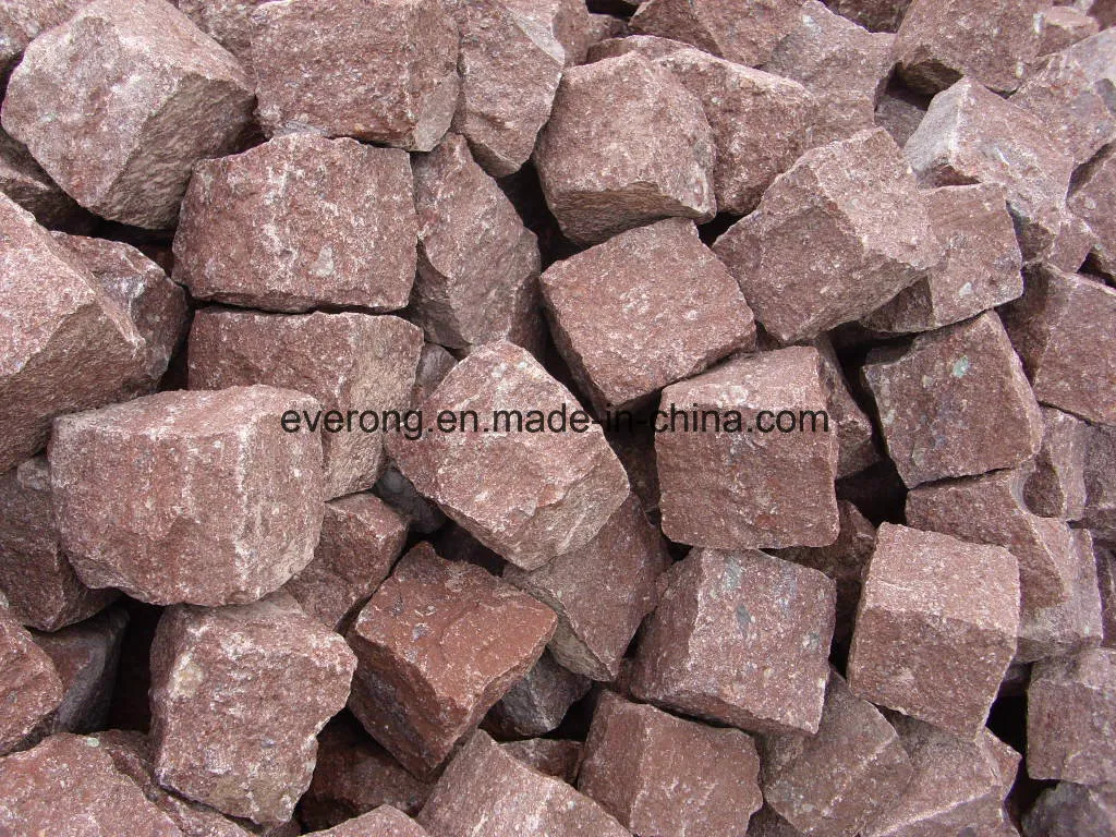 Natural Red Porphyry Flamed Cobblestone