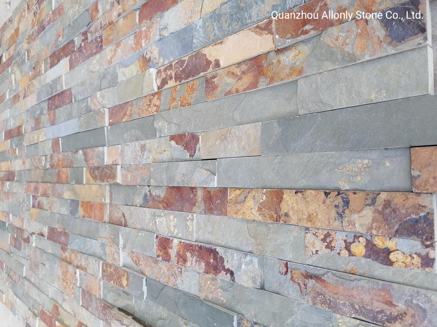 China Cheap Water Feature Stone Wall Block Slate Retaining Wall Design for Garden