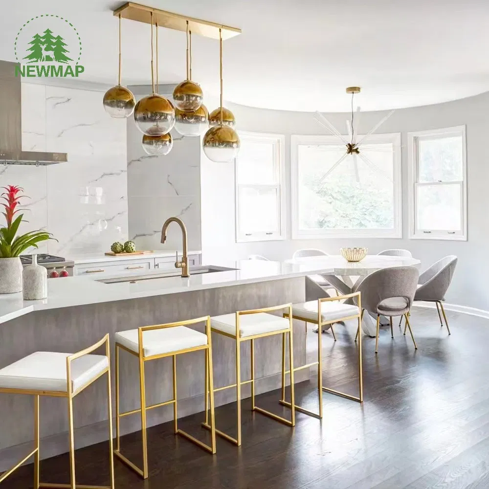 Modern Kitchen Island Storage Furniture Lacquer Acrylic Surface Wood Cabinet Sink Hinge Accessories Marble Countertop