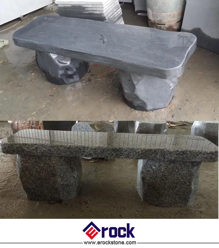 Black Basalt Stone Bench