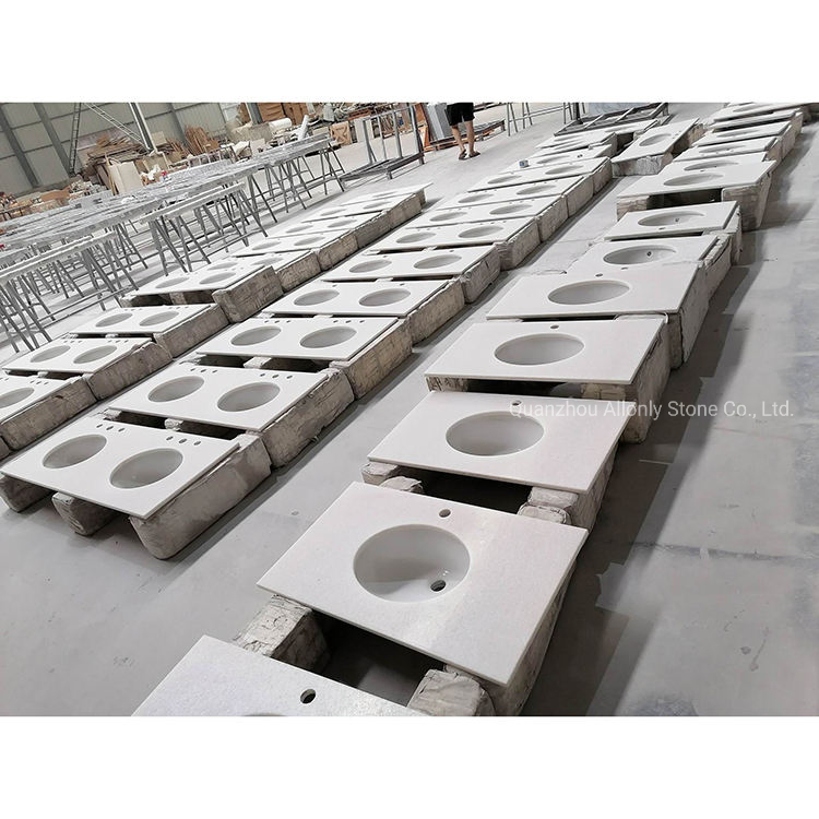Wholesale Price 31/37/43/47/61 in Bathroom Vanity Top with Undermount Sink Thassow White/Pure White Marble