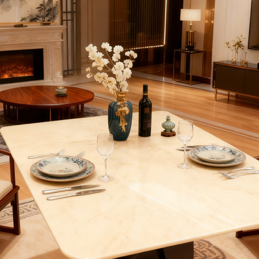 Luxury High-End Sts Tech Stone Custom Size Heat Stain Proof Dining Table