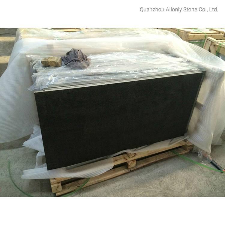 Prefabricated Wholesale Natural Angola Black Granite Countertop for Kitchen and Bathroom