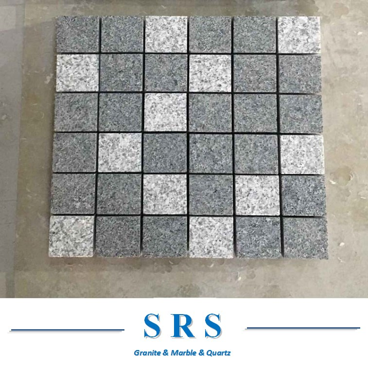 Natural Stone Granite Paving Stone on Mesh for Ourtdoors Street/Garden/Landcaping
