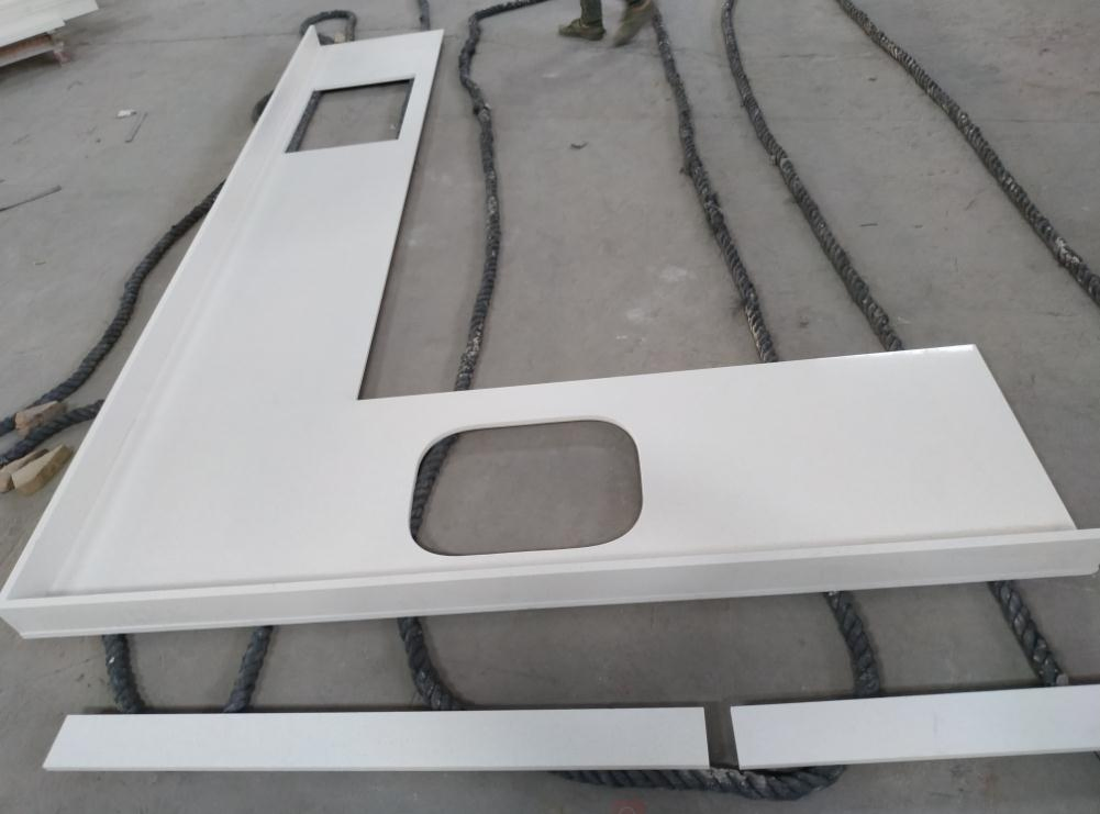 Prefabricated Artificial Quartz Stone Kitchen Countertop Customized