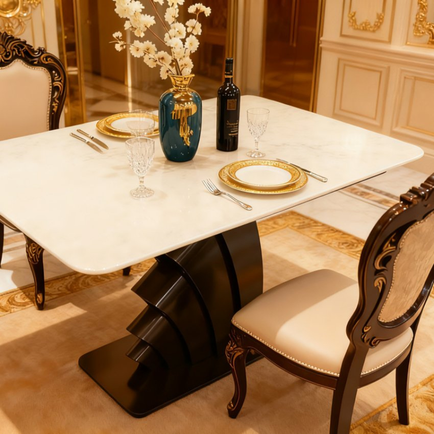 Luxury High-End Sts Tech Stone Custom Size Heat Stain Proof Dining Table