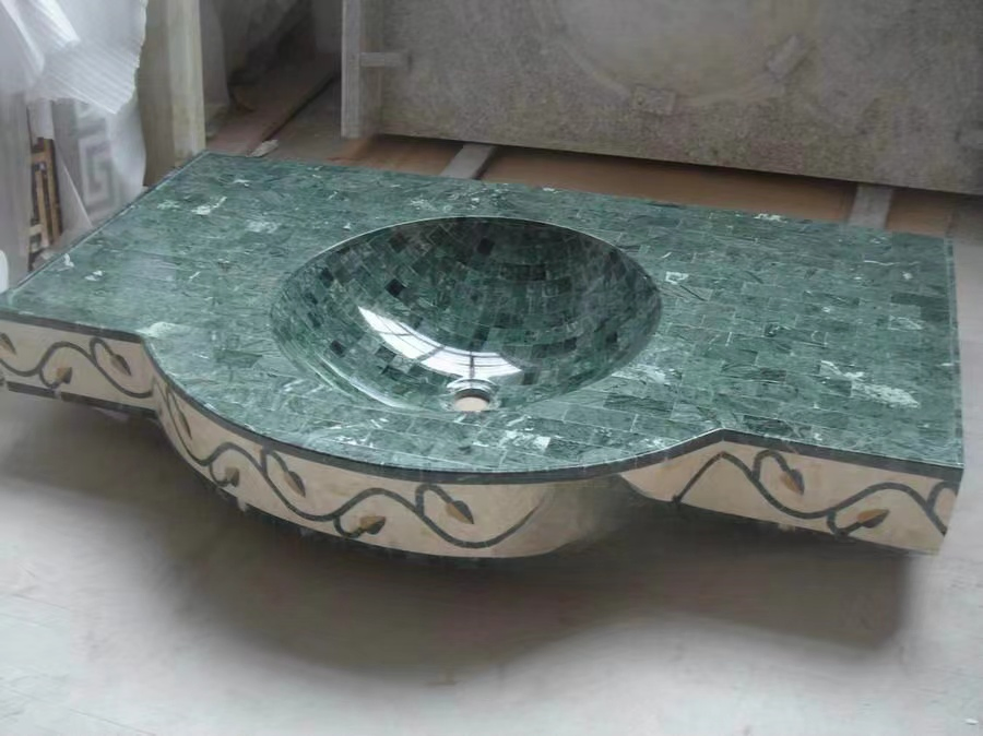 Chinese Green Natural Granite Marble Stone Kitchen Countertops with Custom Design