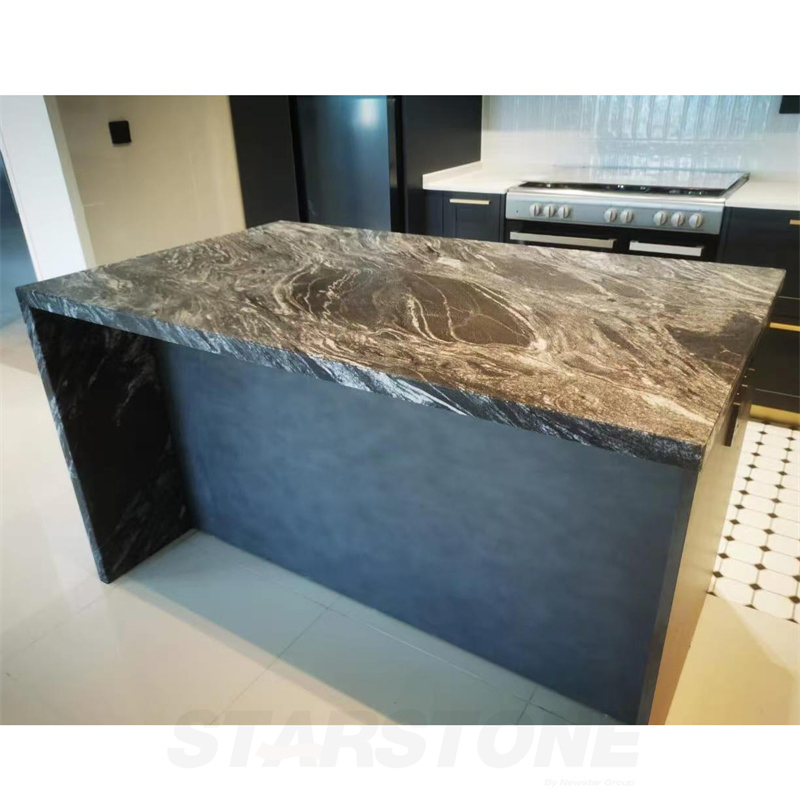 Starstone Custom Hotel Reception Desk Black Marble Kitchen Marble Island Countertop
