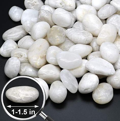 Rocks for Succulent Plants or Bonsai Garden, 3lb Bulk Bag – 1 Inch 20-30mm White Decorative Gravel Pebbles for Plants