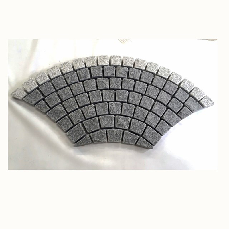 Yellow/Grey/Red Mixed Color Granite Meshed Paving Cobblestone Driveway and Walkway