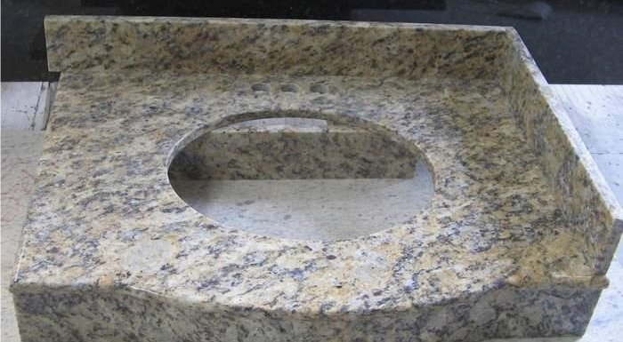 High End Solid Surface Prefabricated Giallo San Francisco Sf Real Granite Kitchen Bathroom Bar Table Work Bench Vanity Top Island Countertop