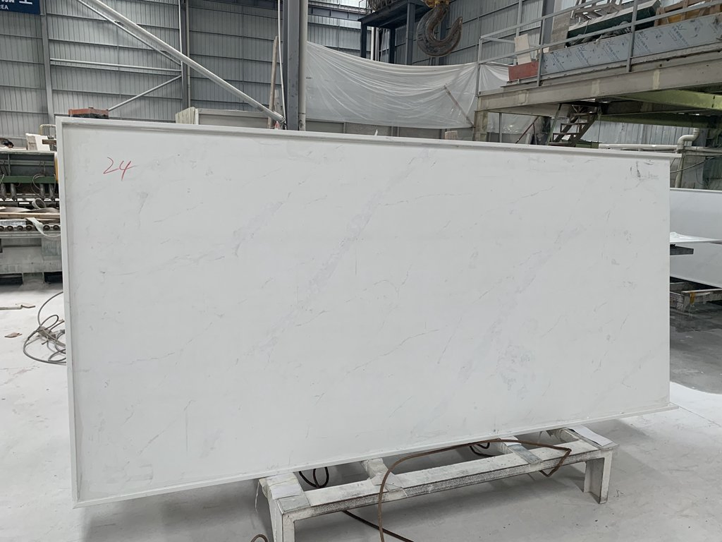Prefab Calacatta Quartz Stone Vanity Tops Kitchen Island Worktops Countertops