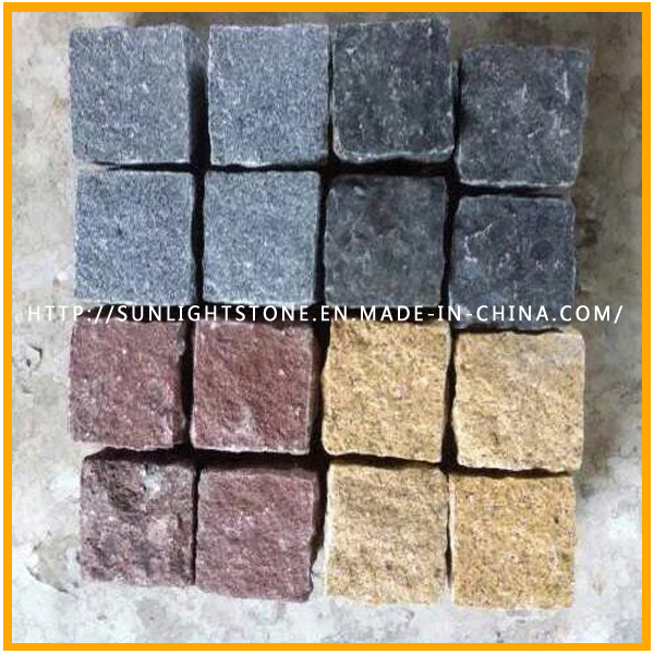 Natural Fan Shape Colorful Cobble/Paving Stone on Mesh for Exterior Garden Landscape and Patio