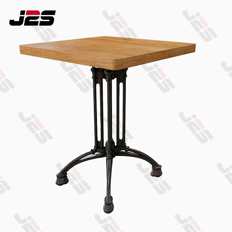 Premium Restaurant Furniture Table Featuring Black Stone and Metal Base