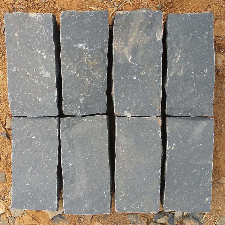 All Sides Natural Split Black Basalt Cobblestone for Outdoor Pavers