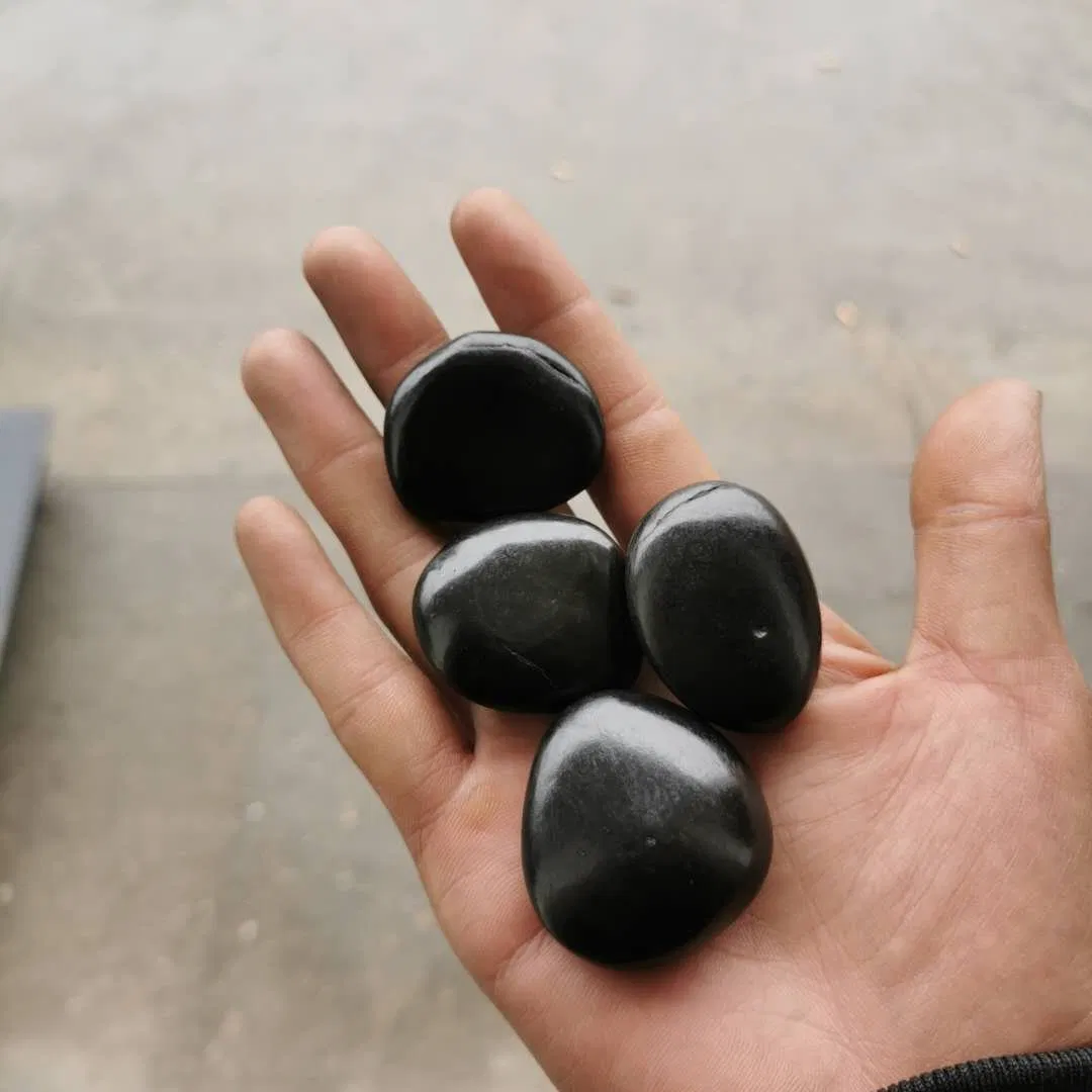 Black Tumbled Pebble Cobble Stone Landscaping Pebbles and Cobbles Stone for Garden Decoration and Landscape