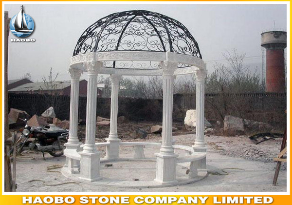 Stone Gazebo Garden Bench for Sale