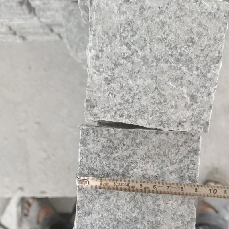 Grey Granite Natural Stone Driveway Paving Cobblestone Mesh