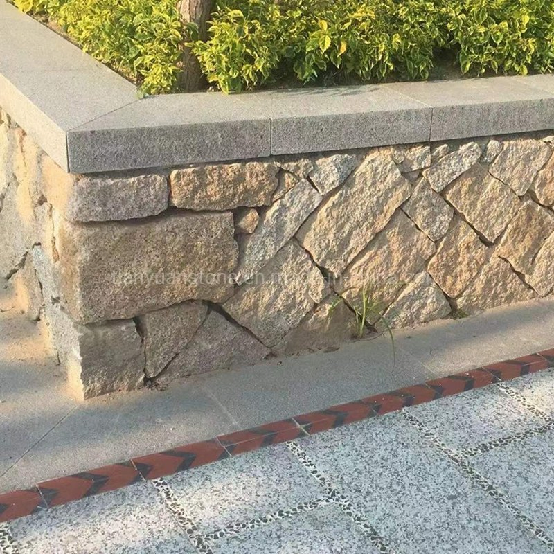 G682 Gold Yellow Granite Random Size Wall Stone for Retaining Wall