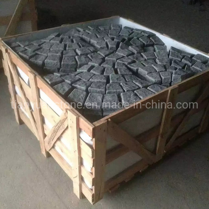 Granite Mesh Backed Pavers Cobblestone