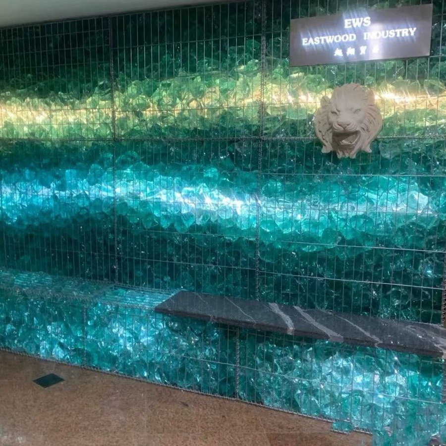 Large Slag Glass Rocks Blue Color Glass Stones for Home &amp; Garden Decoration