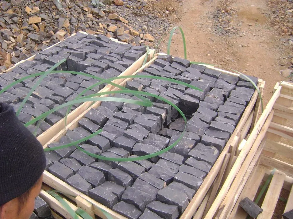 Dark Grey Granite Black Basalt Cobblestone for Paving