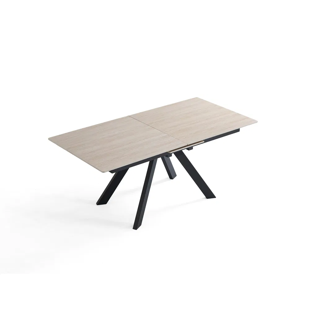 Restaurant Wholesale Hot-Selling Industrial-Style Dining Table with Metal Legs/Hollow Stone Slab