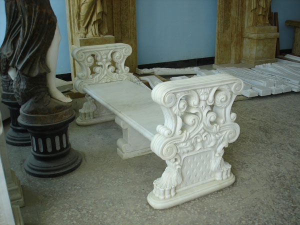 Custom Make Beautiful Natural Stone Carved Marble Benches for Garden