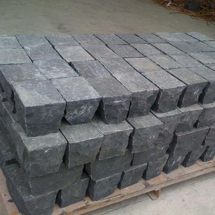 Anti-Slip Flamed Finish Black Basalt Cobblestone for Driveway Pavers
