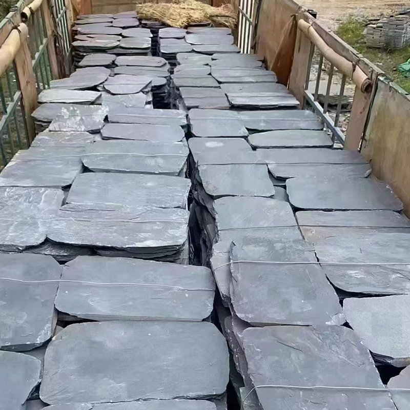 Black Slate Irregular Garden Stepping Stones for Landscaping