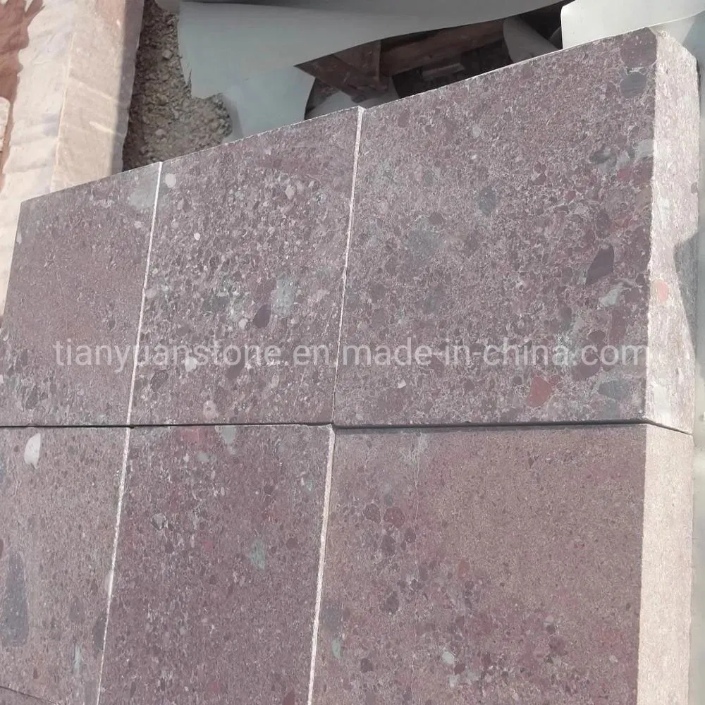 Red Meshed Cobblestone for Square and Landscape Paving