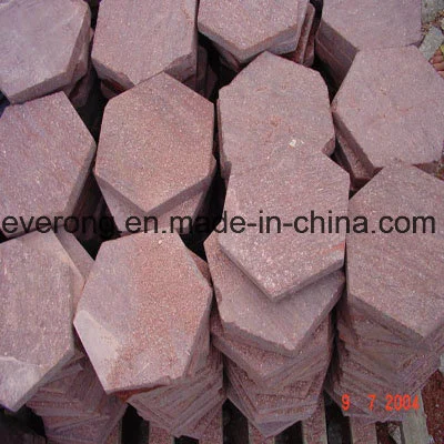 Natural Red Porphyry Flamed Cobblestone for Driveway