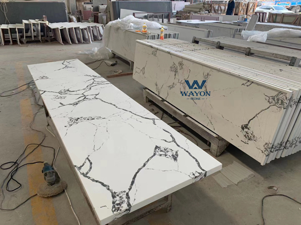 Chinese Custom Cut to Size Quartz Vanity Countertop for Sale