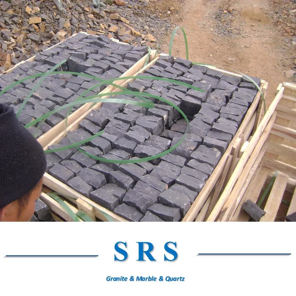 Dark Grey Granite Black Basalt Cobblestone for Paving