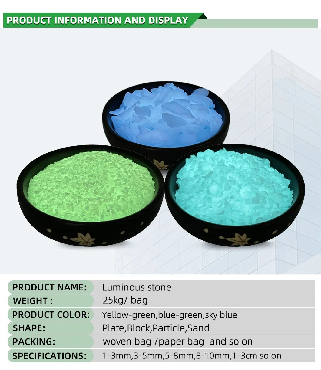 Luminescent stone texture