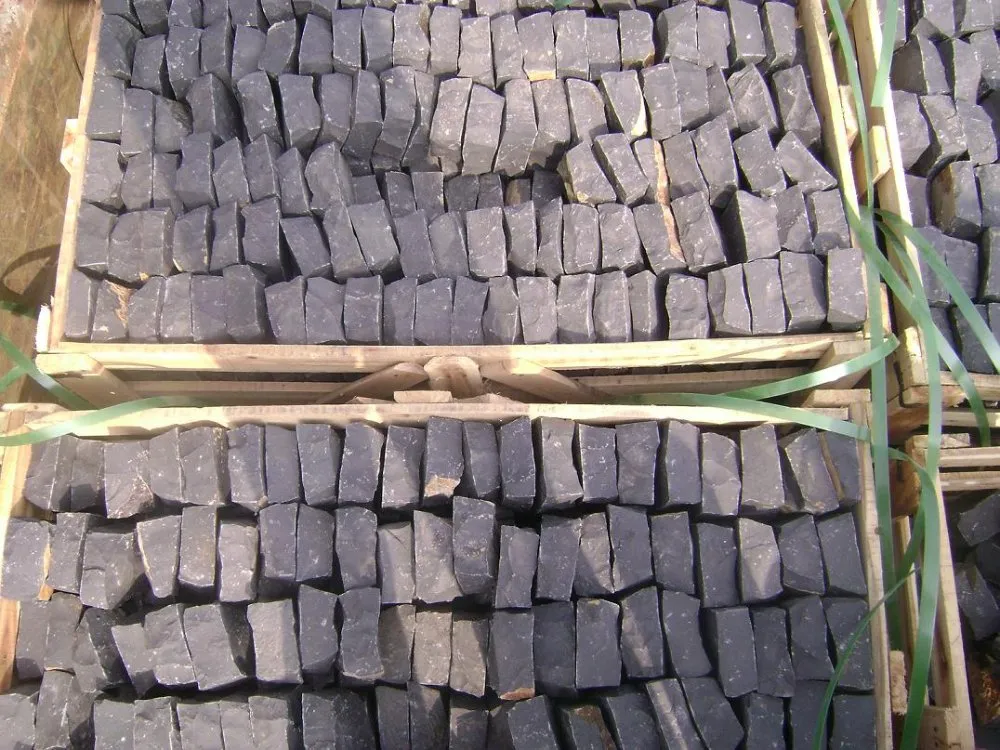 Dark Grey Granite Black Basalt Cobblestone for Paving