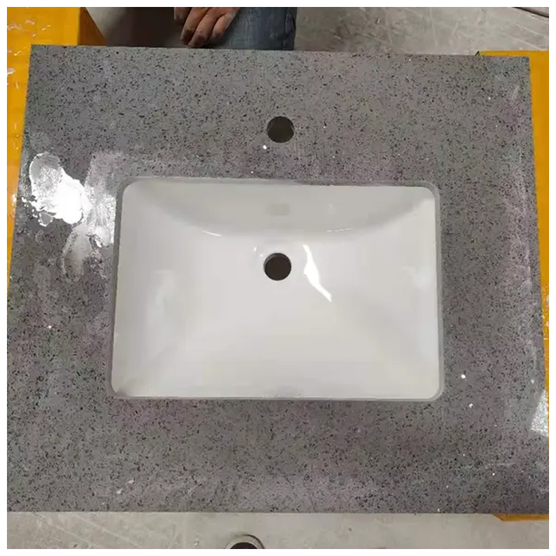 Pure Grey Quartz Bathroom Vanity Tops