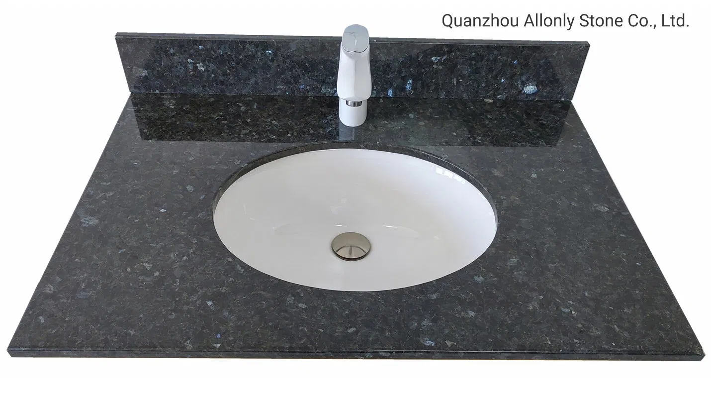 Natural 37"/43"/49"/61" Blue Pearl Granite Bathroom Vanity Top for Vessel Sink
