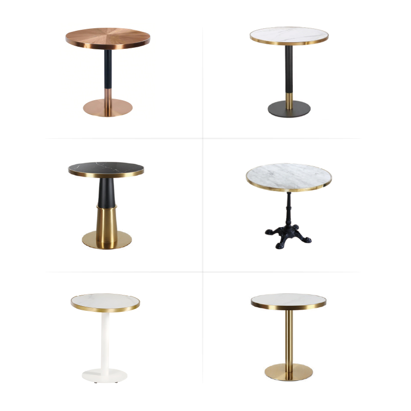 Modern Foshan Wholesale Marble Sintered Stone Square Round Table Top and Chair Set Booth Furniture Restaurant Cafe Dining Bar Coffee Shop Table