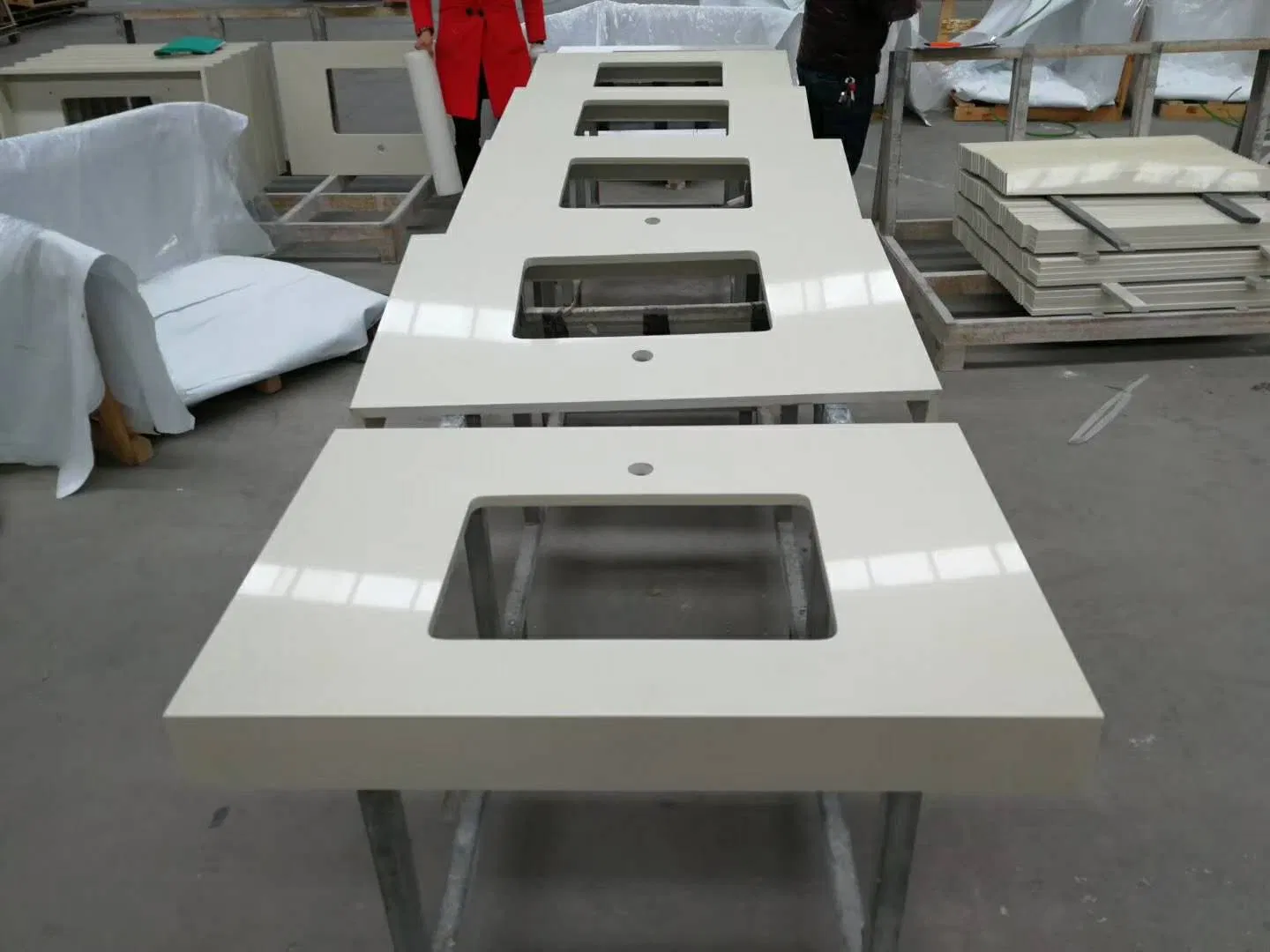 Wholesale Bathroom Vanity Mongolia Black and White Quartz Bathroom Vanity Tops
